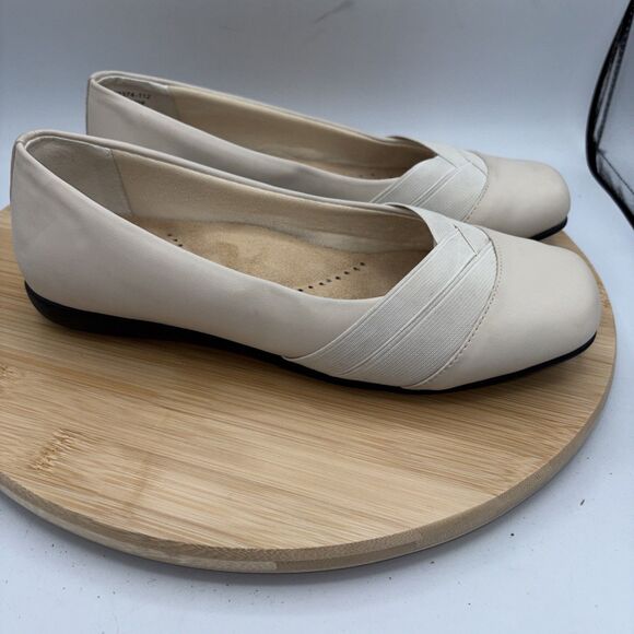 Trotters Stella Ballet Flats Women’s Ivory Slip-On Comfort Shoes 8W Square toe - Picture 7 of 11